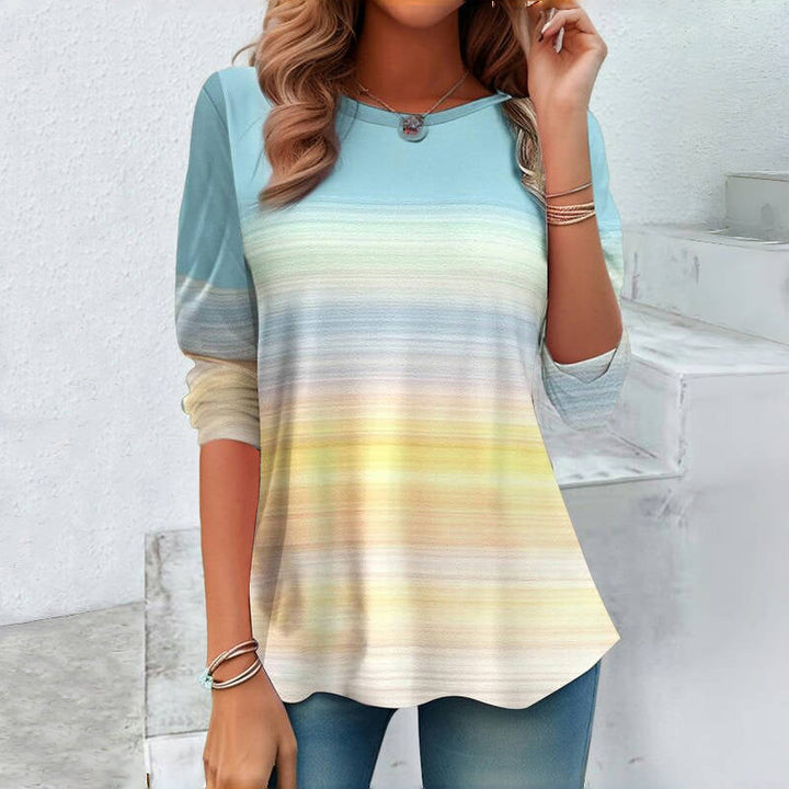 【Long Sleeve】Casual Gradient T-shirt