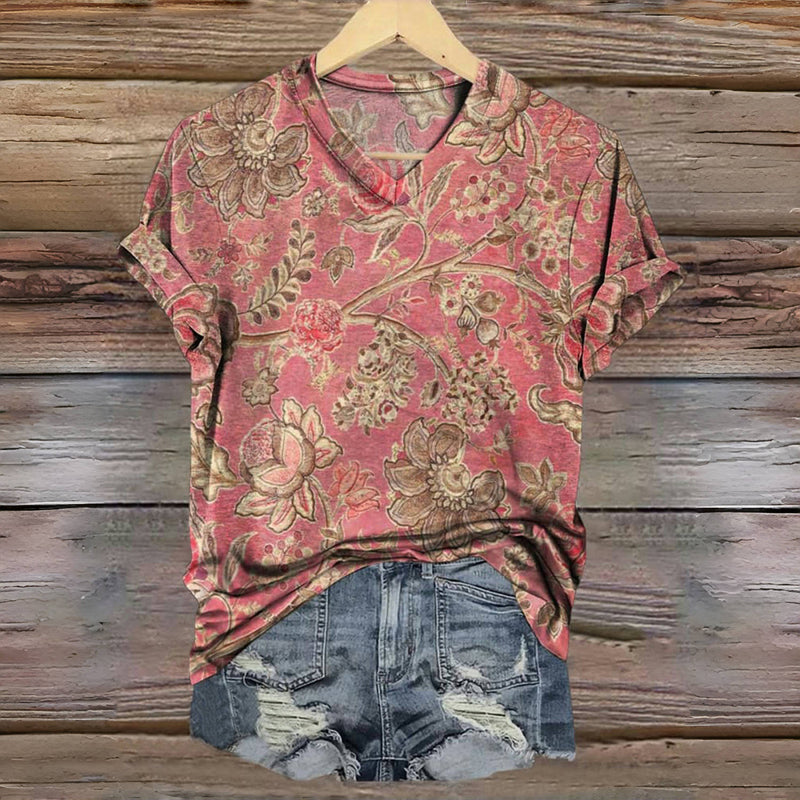 Vintage Floral Print T-Shirt