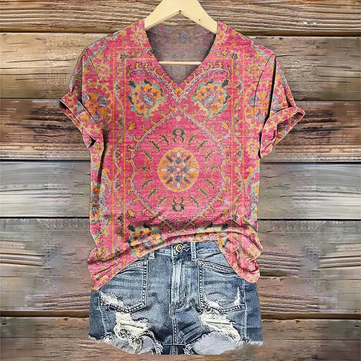 Vintage T-Shirt with Ethnic Print
