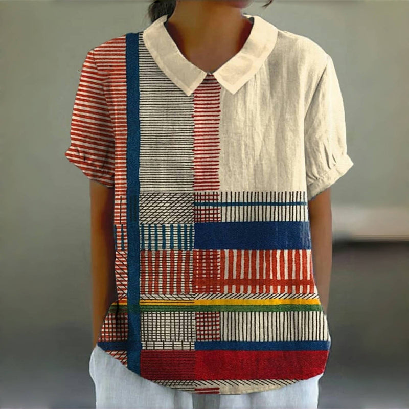 Vintage Colorful Striped Blouse