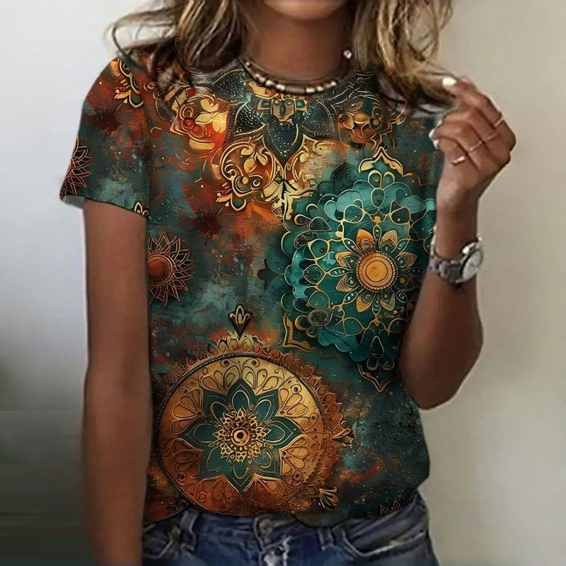 Vintage T-Shirt with Ethnic Print