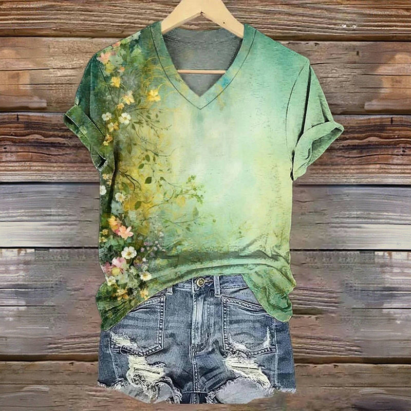 Vintage Floral Print T-Shirt
