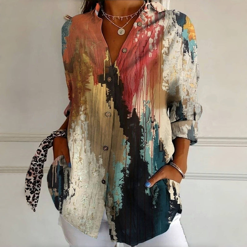 Vintage Blouse with Color Gradient