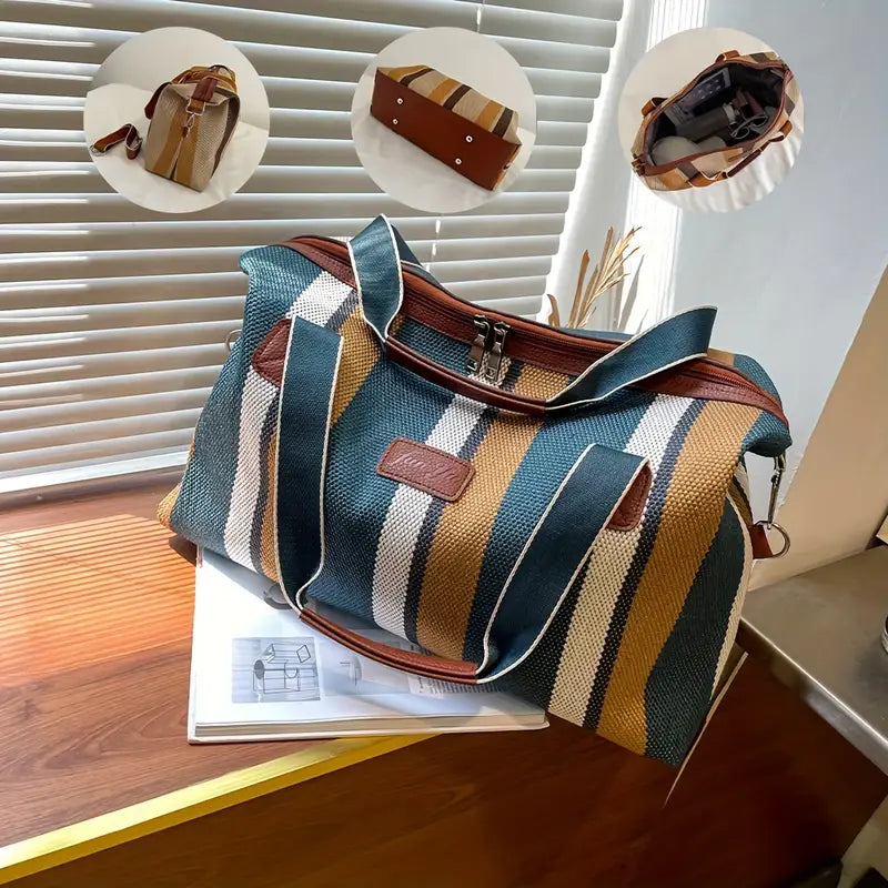 Abigail™ - Vintage Striped Duffel Bag
