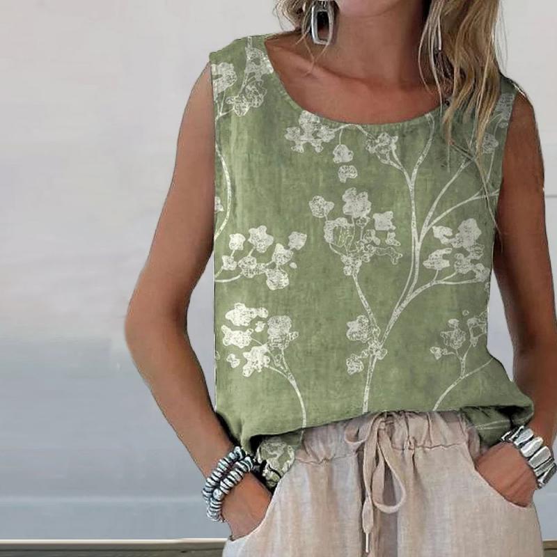 Vintage Floral Print Tank Top
