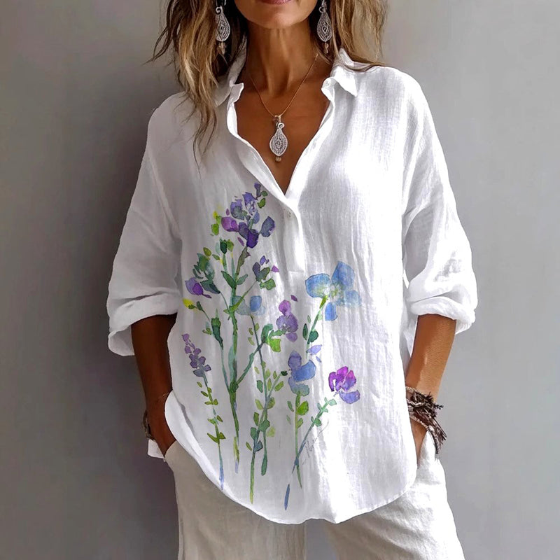 Casual Floral Print Blouse