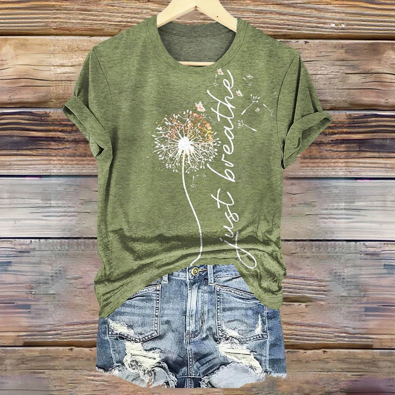 Vintage Dandelion Print T-Shirt