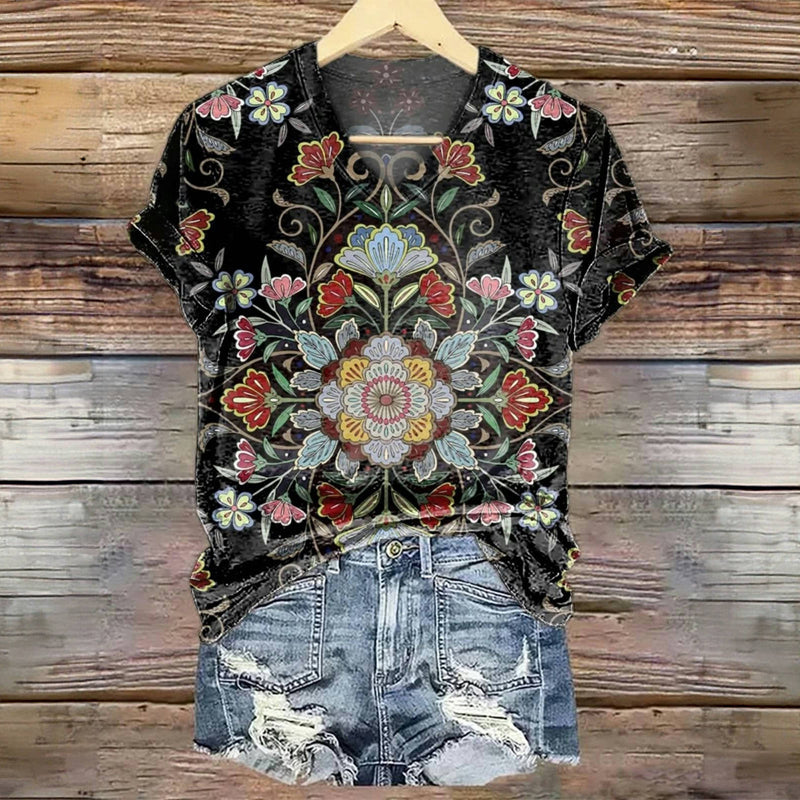 Vintage Floral Print T-shirt