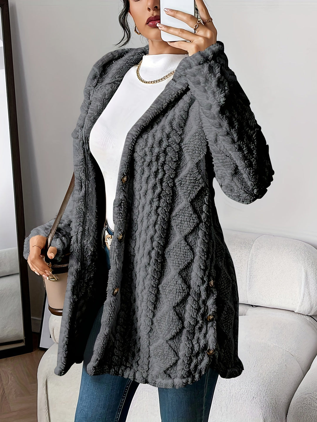 Elise | Plush Hooded Cardigan