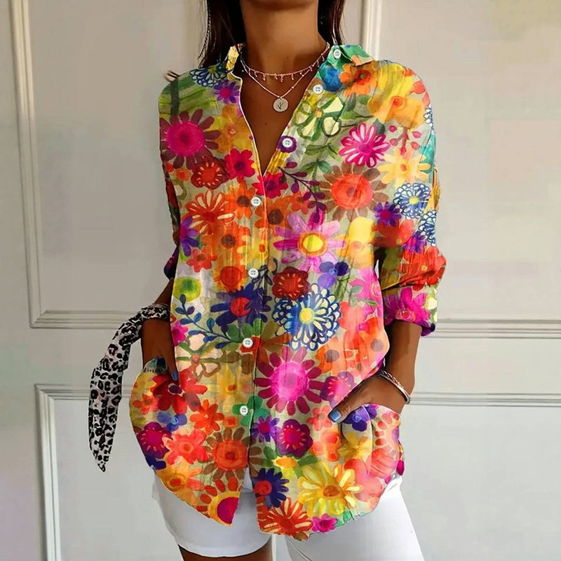 Vintage Floral Print Blouse