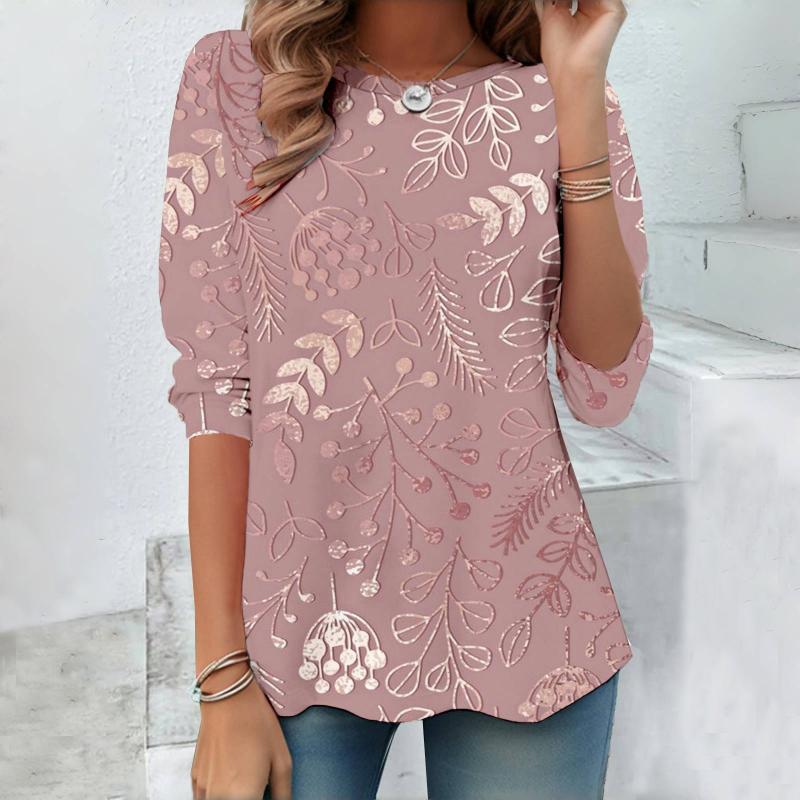 Vintage Leaf Print T-shirt