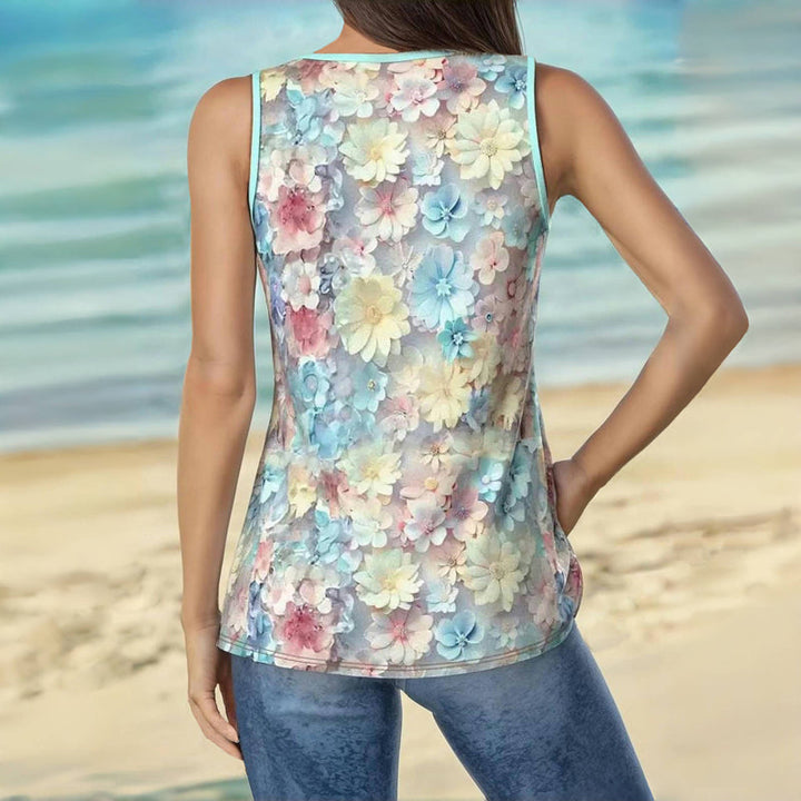 Casual Floral Print Tank Top