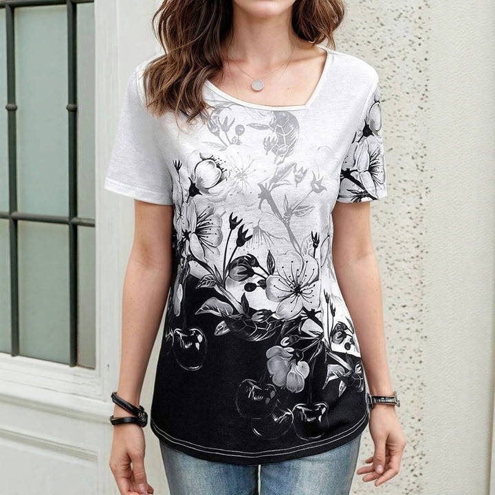 Color Block Floral T-Shirt