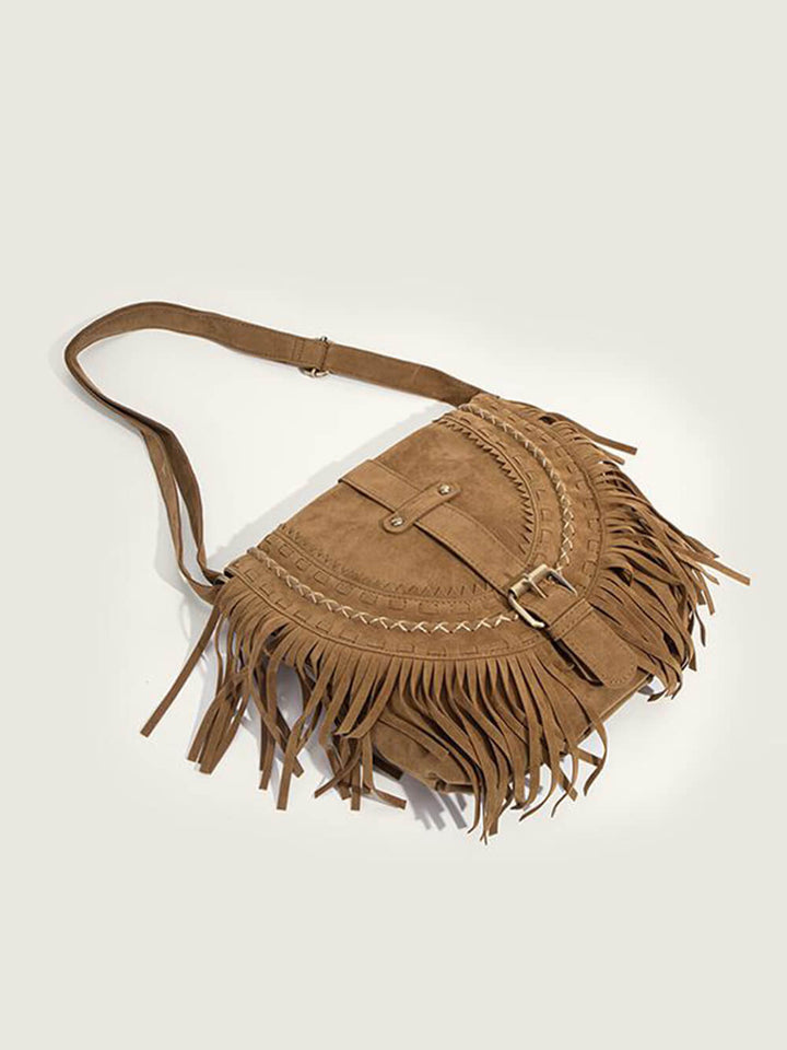 Riley™ - Handmade Bag with Fringes and Buckle
