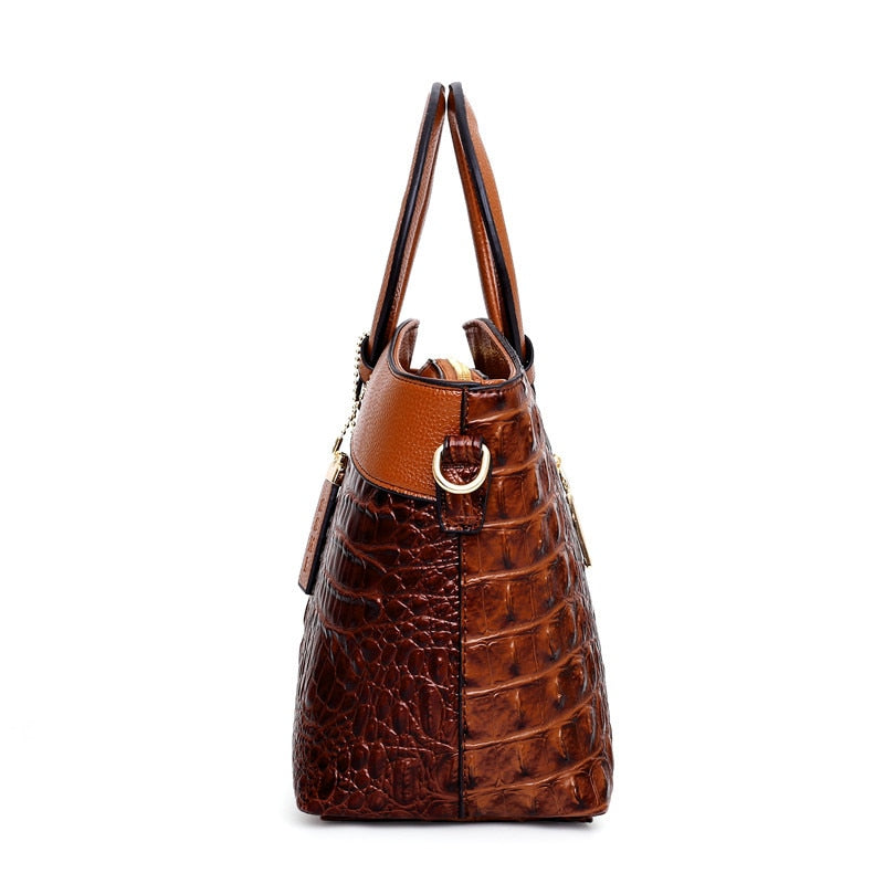 Ella™ Classic Croc | Versatile Vintage Leather Bag