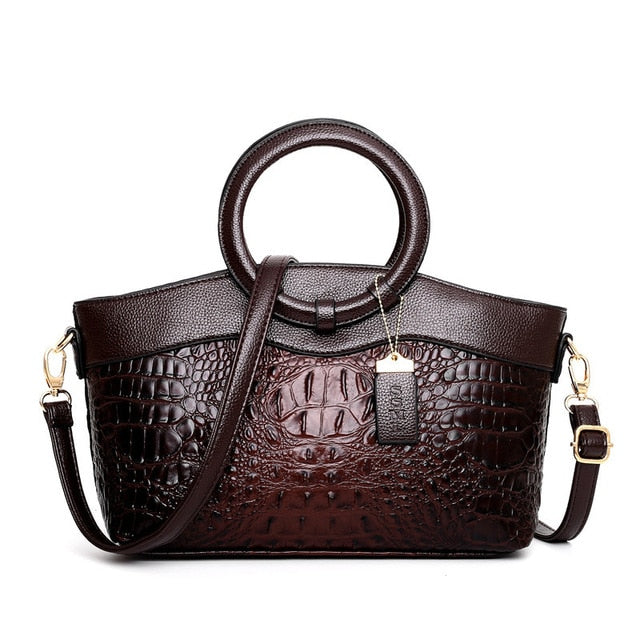 Ella™ Classic Croc | Versatile Vintage Leather Bag
