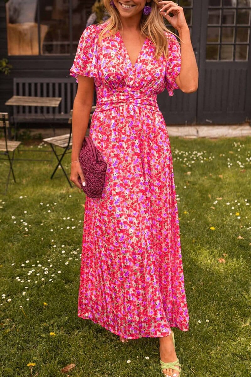 Sandra™ | Elegant long dress with V-neck