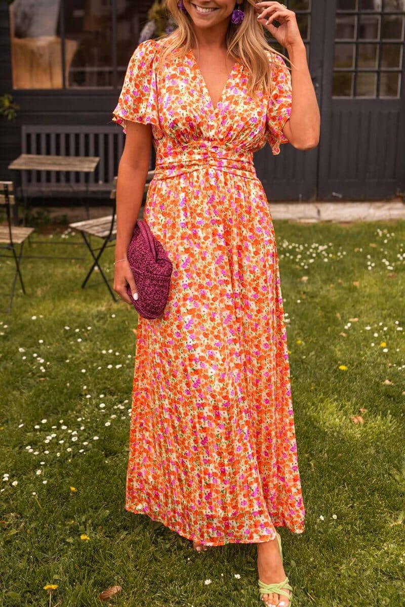Sandra™ | Elegant long dress with V-neck