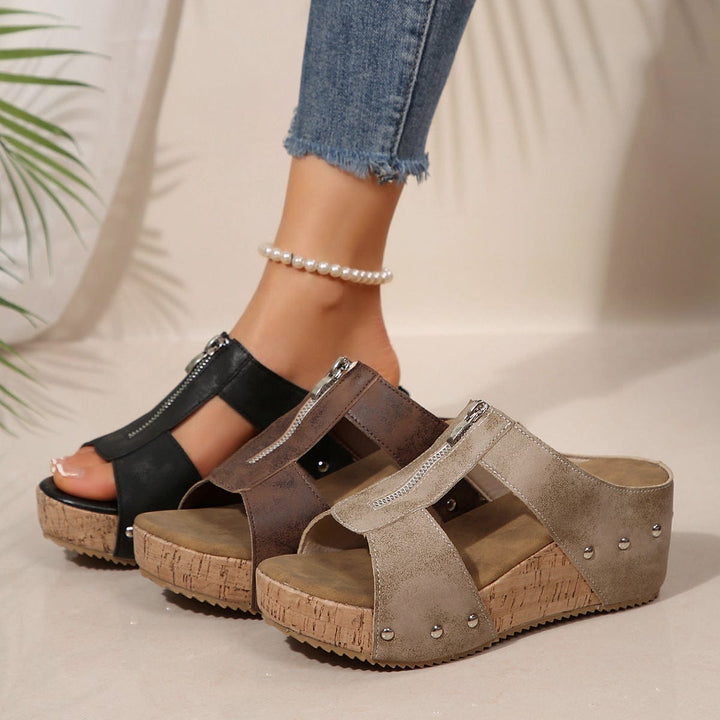 Sarah | Orthopedic Sandals with Zipper Closure