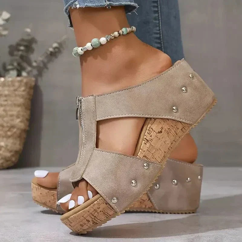 Sarah | Orthopedic Sandals with Zipper Closure