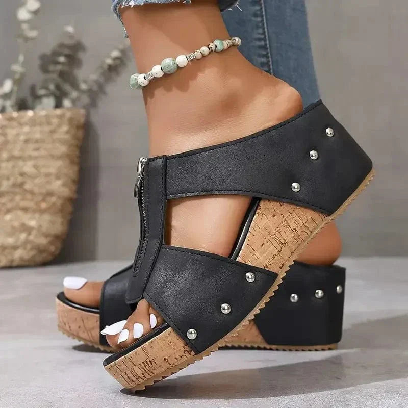 Sarah | Orthopedic Sandals with Zipper Closure