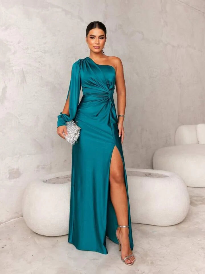 Victoria™ | Elegant Silk Slit Dress