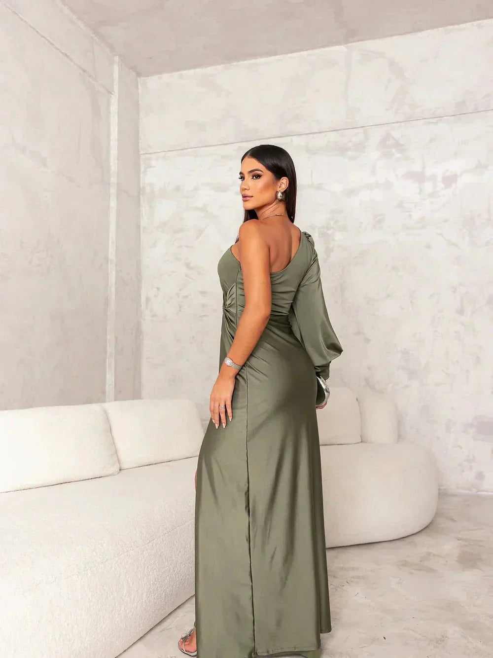 Victoria™ | Elegant Silk Slit Dress