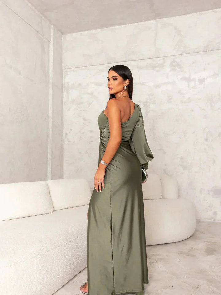 Victoria™ | Elegant Silk Slit Dress