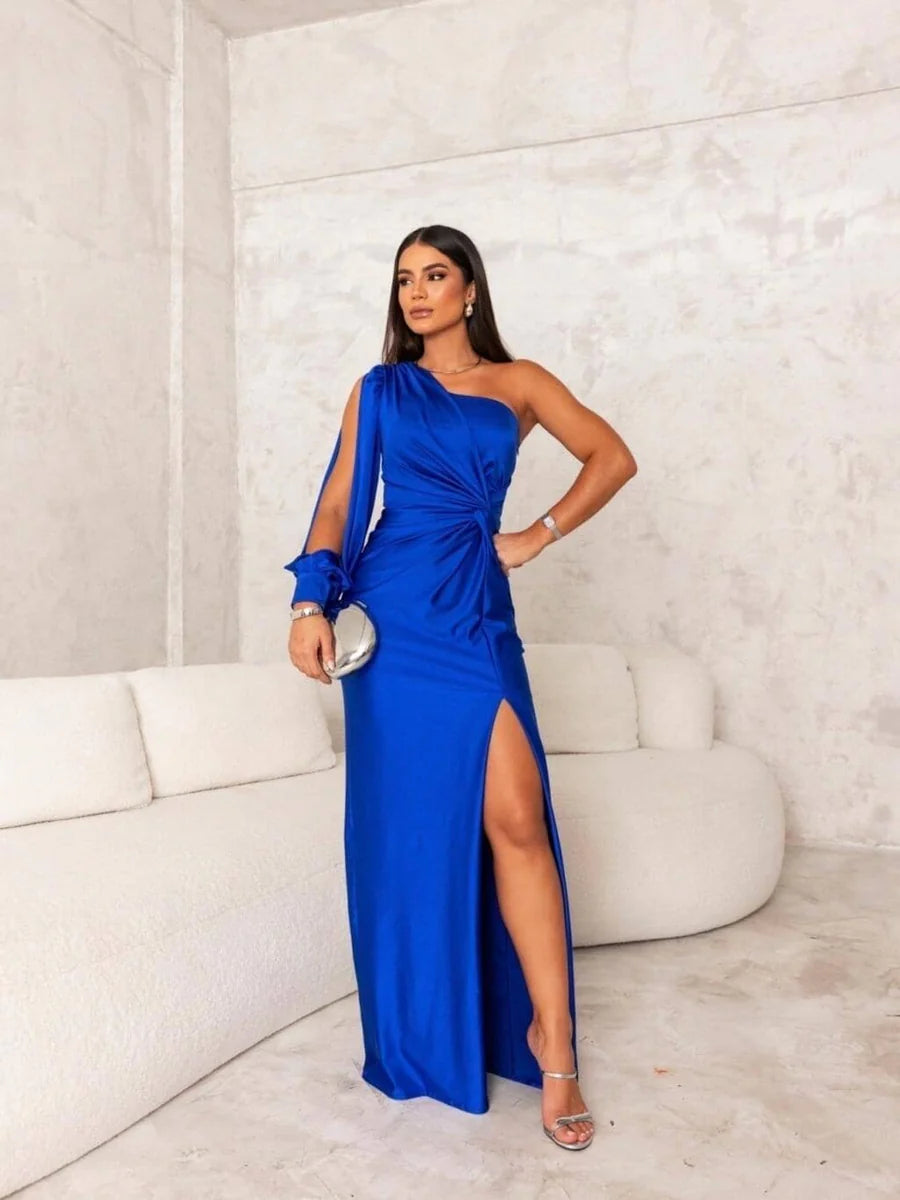 Victoria™ | Elegant Silk Slit Dress